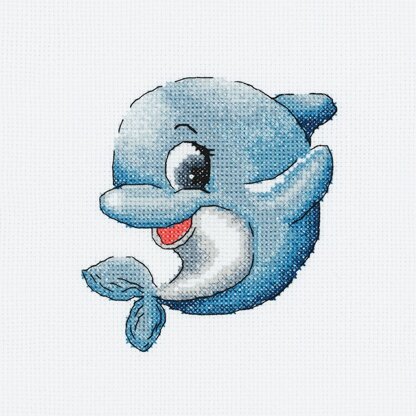 Klart Baby Dolphin Cross Stitch Kit - 13.5cm x 14.5cm
