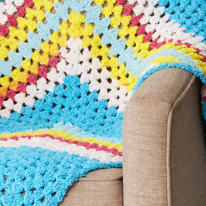 Mitered in the Middle Crochet Blanket in Bernat Blanket Breezy - Downloadable PDF