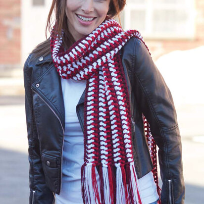 Sideways Striped Scarf in Caron United - Downloadable PDF