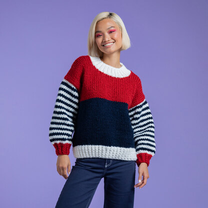 Paintbox Yarns Everyday Stripe Sweater PDF (Free)