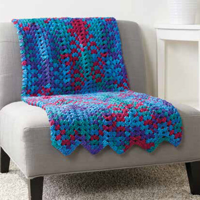 Granny Stitch Chevron Blanket in Caron Simply Soft Stripes - Downloadable PDF