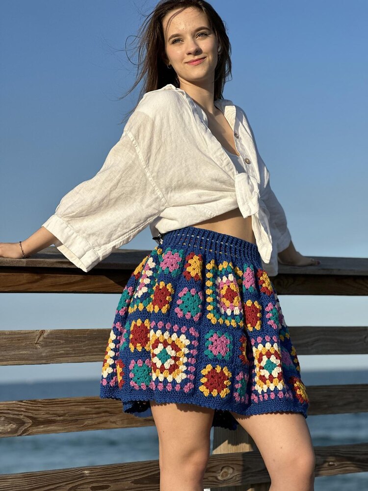 Crochet skirt granny square hotsell