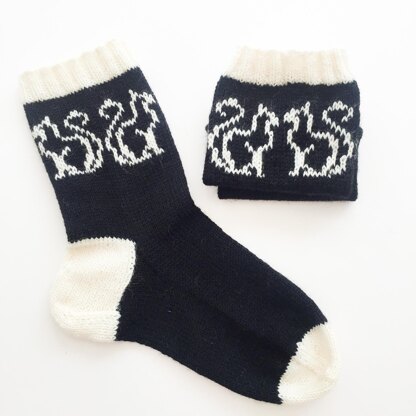 Kissing Kitties Colourwork Socks