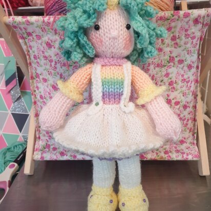 Pastel Unicorn doll - knitting pattern