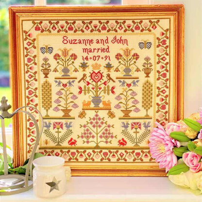 Historical Sampler Company Wedding Pot Sampler Cross Stitch Kit - 34cm x  34cm