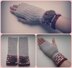 SET Fingerless Mittens Snood Headbands