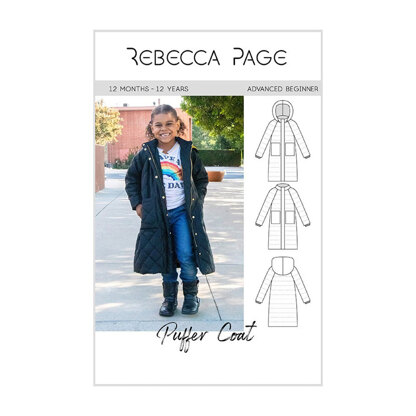 Rebecca Page Children's Puffer Coat Sewing Pattern - Downloadable PDF