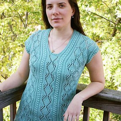 Diamond Lace Tee - knitting pattern