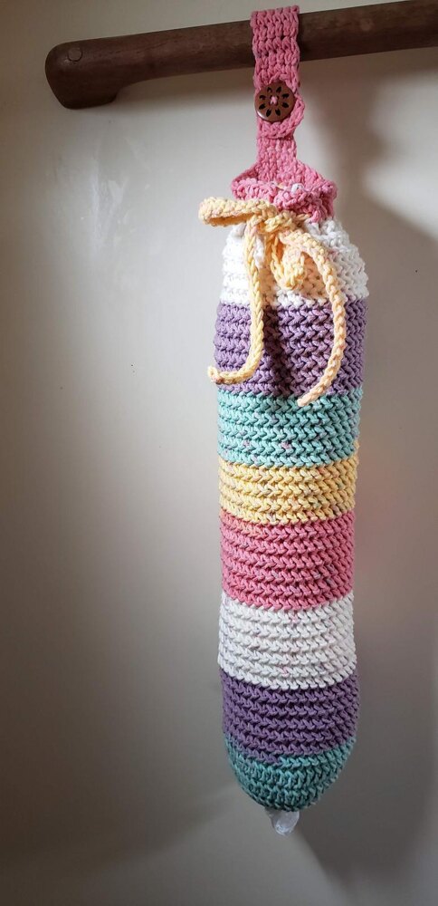 Herringbone Plastic Bag Holder Crochet pattern by Gracie Faye