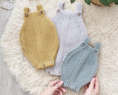 3-6 months - SNAPPY Crochet Romper