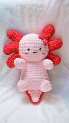 Axolotl chunky amigurumi giant crochet doll pattern