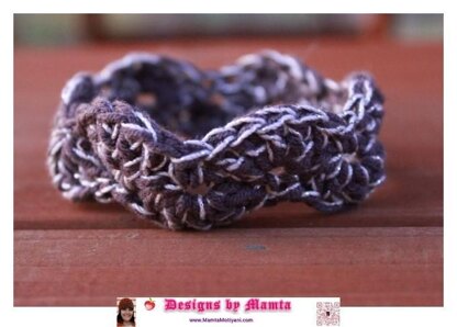 Crochet Scalloped Bangle Bracelet Unique Jewelry