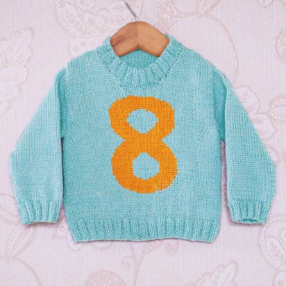 Intarsia - Number 8 Chart - Childrens Sweater