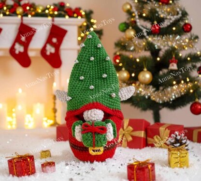 Сhristmas gnome Elf with a gift