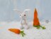 Knitted flat Easter Bunny and carrot