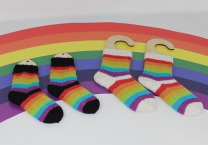 Toddler Simple Rainbow Socks Circular