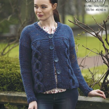 Sweater & Cardigan in King Cole Big Value Super Chunky Twist - 4611 - Downloadable PDF