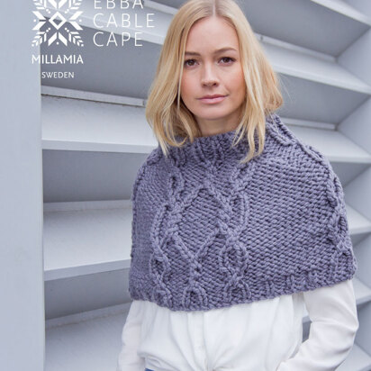 MillaMia Naturally Soft Super Chunky Ebba Cable Cape 4 Ball Project Pack