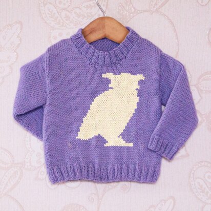 Intarsia - Owl Silhouette Chart - Childrens Sweater