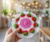 Crochet Strawberry Coaster Pattern PDF + Video Tutorial3