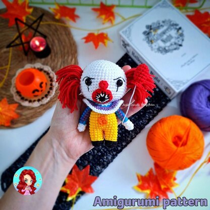 Pennywise amigurumi pattern (chibi version)