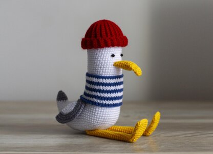 Seagull Edward toy crochet pattern