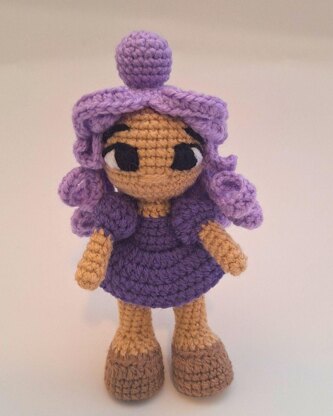 Purple Rainbow Crochet Doll Pattern 3 Levels in 1