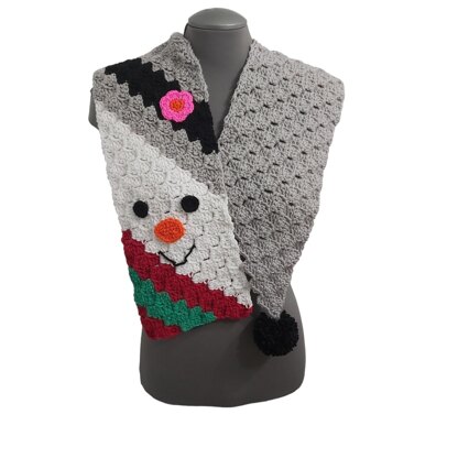Snowman Face Scarf C2C