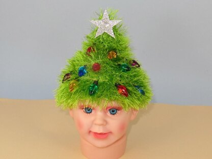 Childrens Easy Christmas Tree Beanie Hat