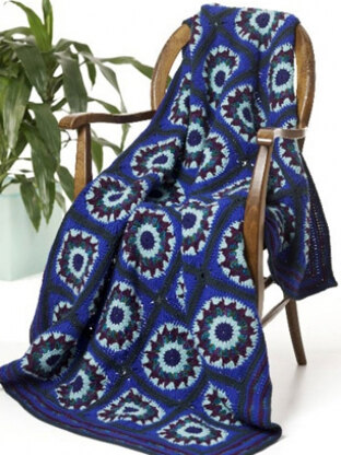 Blue Lagoon Throw in Caron One Pound - Downloadable PDF