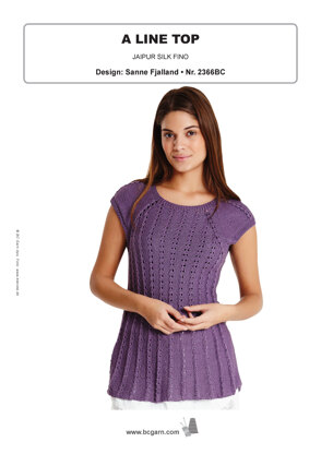 A-Line Top in BC Garn Jaipur Silk Fino - 2366BC - Downloadable PDF