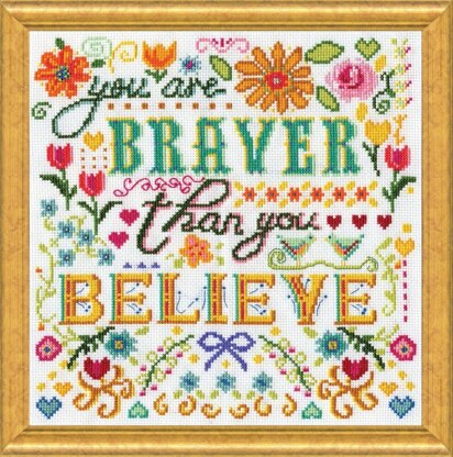 Design Works Braver Cross Stitch Kit - 25cm x 25cm