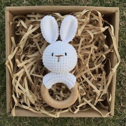 Bunny Crochet Pattern,Crochet Bunny Rabbit Pattern,Crochet Rattle,Crochet Toy Pattern