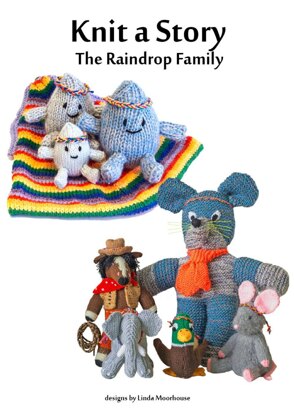 Knit a Story about the Raindrop Family - mouse, horse, duck, elephant