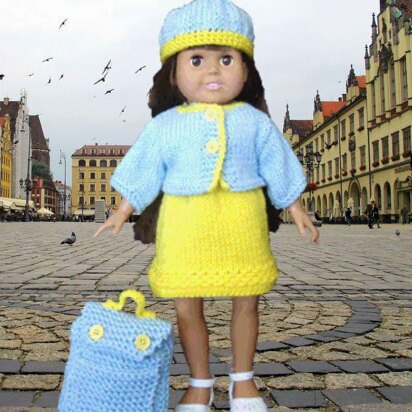 Travel Time Set, Knitting Patterns fit American Girl and other 18-Inch Dolls