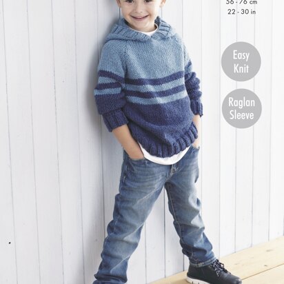 Sweater and Hooded Knitted in King Cole Subtle Drifter Chunky - 5680 - Downloadable PDF