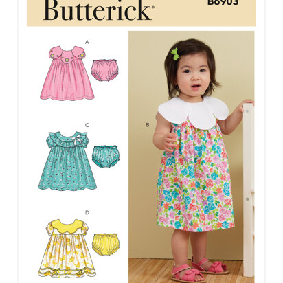 Butterick Infants' Dress and Panties B6903 - Paper Pattern, Size NB-S-M-L-XL