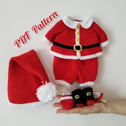 Christmas crochet pattern, Christmas amigurumi doll pattern, Santa crochet pattern 12,6" (32 cm), Lulu doll (English, Deutsch, Français)