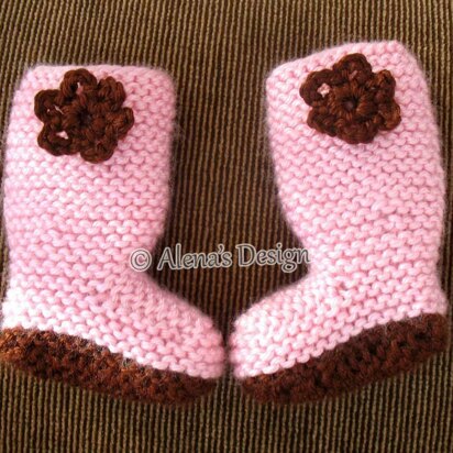 18" DOLL FLOWER KNIT BOOTS