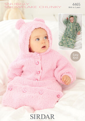 All In One and Sleeping Bag Nightwears in Sirdar Snuggly Snowflake Chunky - 4465 - Downloadable PDF