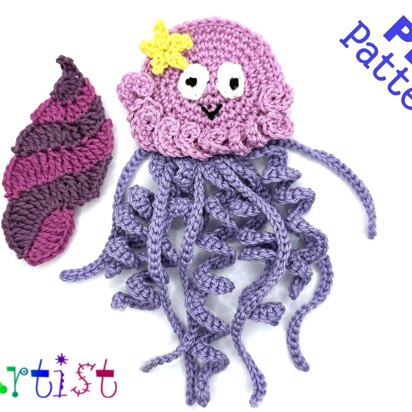 Jellyfich crochet applique pattern