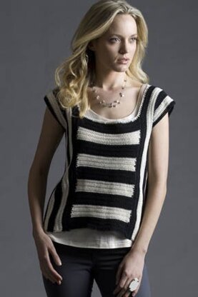 Blackbird Crochet Striped Top in Tahki Yarns Cotton Classic Lite