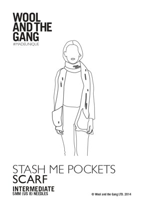 Stash Me Pocket Scarf in Wool and the Gang Sugar Baby Alpaca - Downloadable PDF