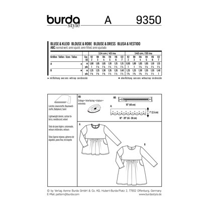 Burda Style Child's Dresses B9350 - Paper Pattern, Size 2-7