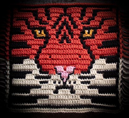 Animal Eyes Mosaic Crochet square - Tiger