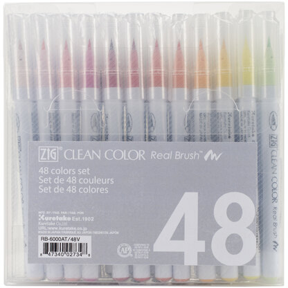ZIG Kuretake ZIG Clean Color Real Brush Markers 48/Pkg - 478594