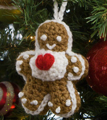 Gingerbread Tree Ornaments in Red Heart Super Saver Economy Solids - LW4824 - Downloadable PDF