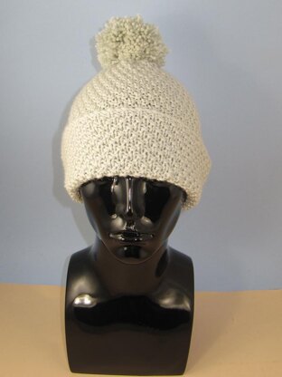 Chunky Unisex Big Bobble Double Moss Stitch Beanie Hat