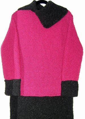 Pink & Grey Sweater & Skirt (allsquareknits)
