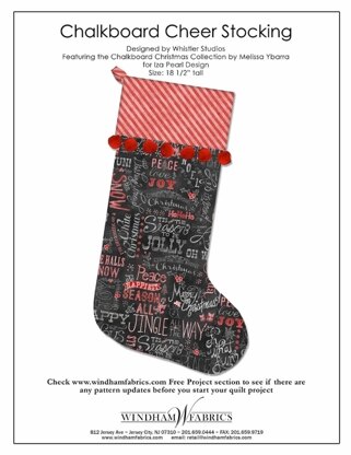 Windham Fabrics Chalkboard Cheer Stocking - Downloadable PDF